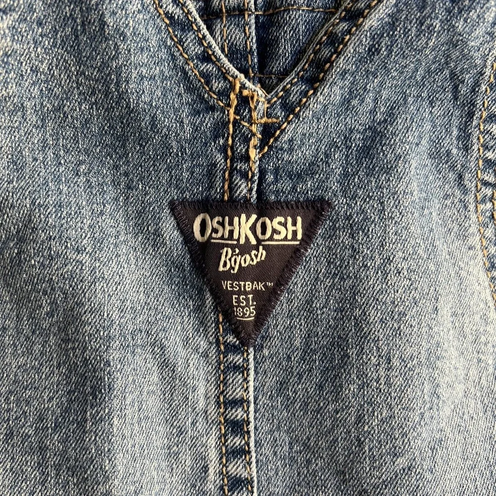 OshKosh B'gosh Overalls Baby 12M Blue Denim Bib Adjustable Straps Jeans